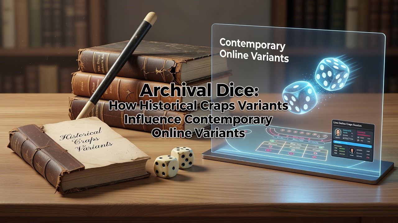 Historical dice and archival records illustrating early craps variants alongside modern online interfaces