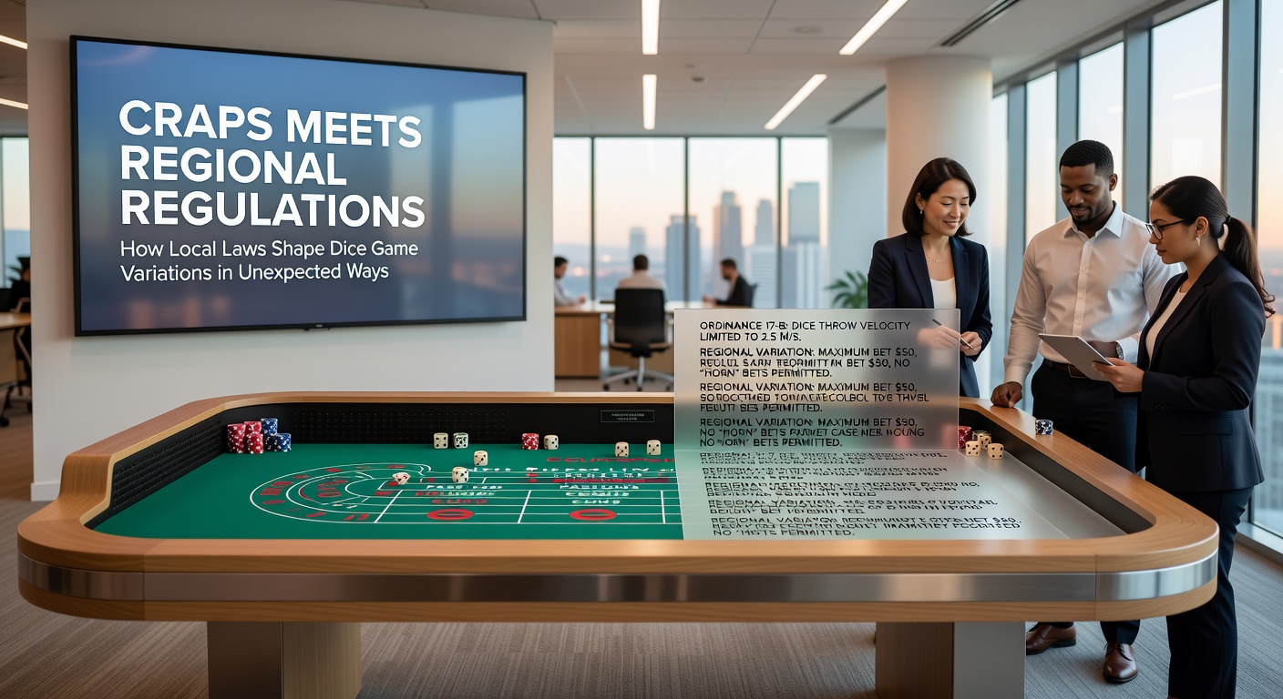 Dice tables adapted to meet different regional regulatory requirements across various jurisdictions