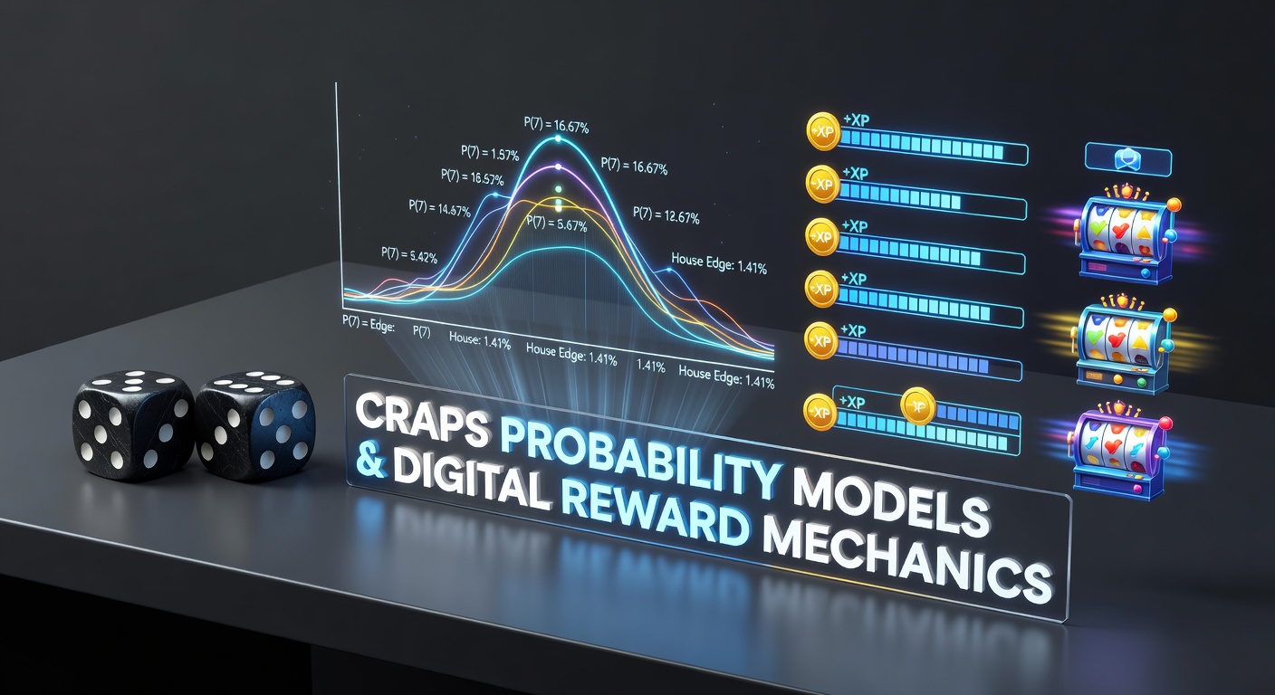 Diagram illustrating probability distributions for common craps bets and outcomes