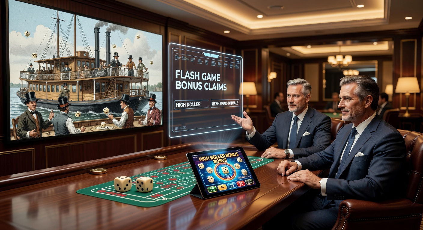 Historical craps table on an early American riverboat with players performing traditional rituals around the layout