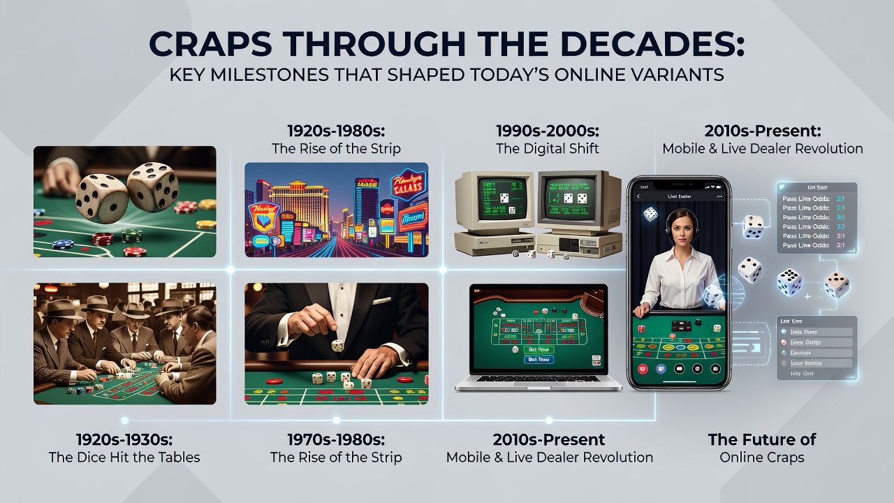 Modern online craps interface displaying live dealer elements and mobile compatibility features
