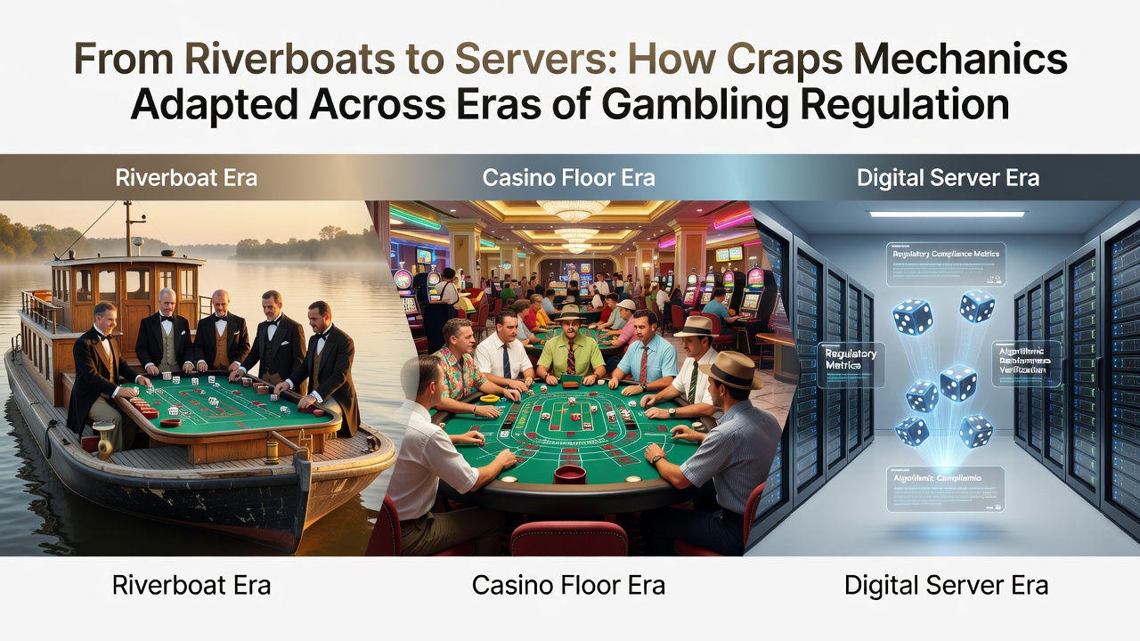 Historic riverboat gambling scene with craps table on a Mississippi river vessel in the 19th century